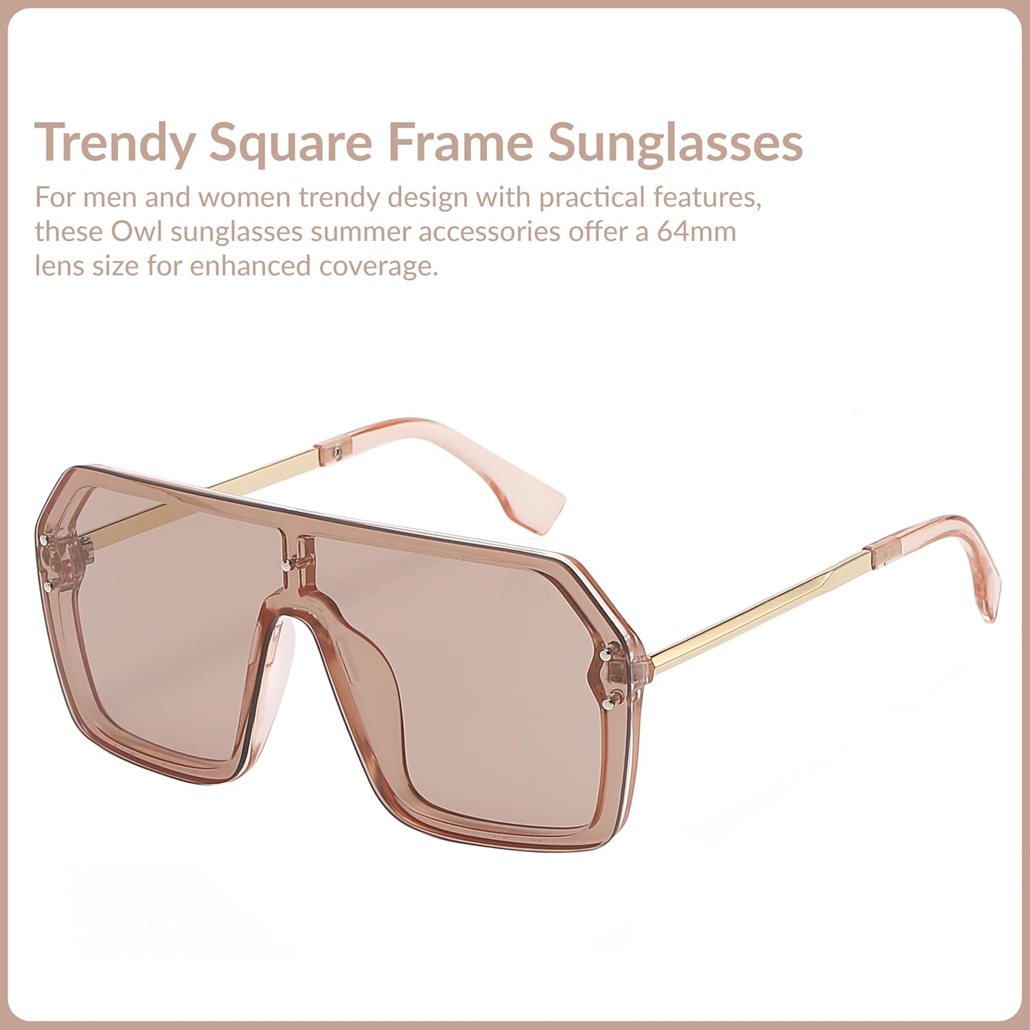 Классические солнцезащитные очки OWL увеличенного размера для женщин и мужчин | Линзы UV400 | Модные и стильные цельные очки с плоским зеркальным верхом | Без оправы | Комплект из 2 штук, Beige, Brown
Классические солнцезащитные очки OWL увеличенного размера для женщин и мужчин | Линзы UV400 | Модные и стильные цельные очки с плоским зеркальным верхом | Без оправы | Комплект из 2 штук, Beige, Brown