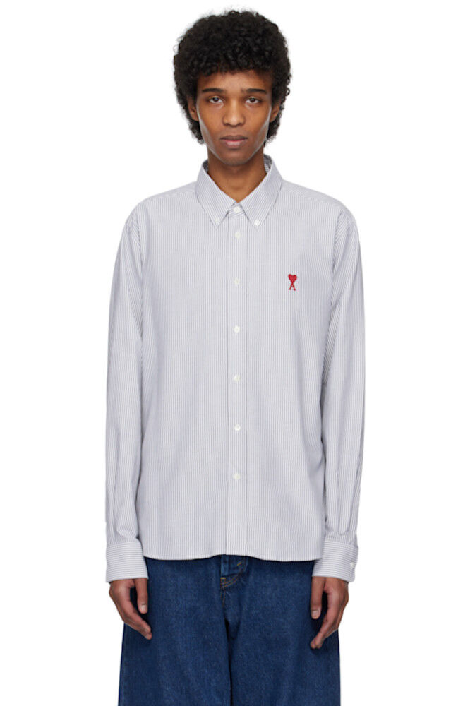 Рубашка Ami de Coeur из серого и белого хлопка на пуговицах AMI Paris
Рубашка Ami de Coeur из серого и белого хлопка на пуговицах AMI Paris