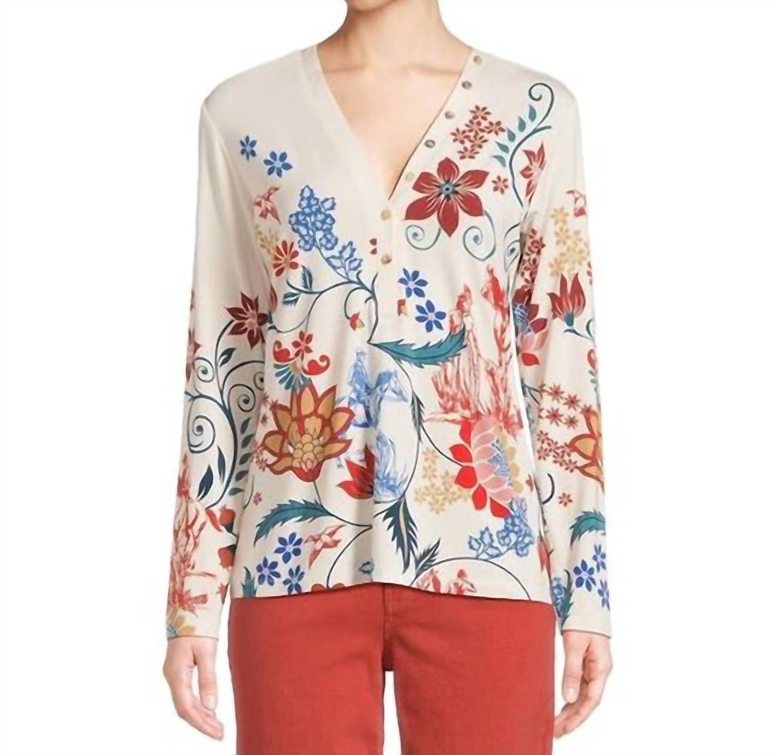 Джейни Фаворит Лонгслив Баттон Хенли в принте Празер Johnny Was, Prazer Print
Джейни Фаворит Лонгслив Баттон Хенли в принте Празер Johnny Was, Prazer Print