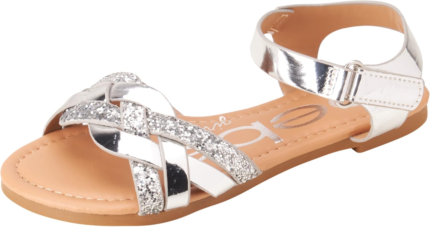 Сандалии для девочек bebe - сандалии для больших девочек и малышей с прочными кожаными ремешками и блестками, летние праздничные туфли для девочек, серебряный
Сандалии для девочек bebe - сандалии для больших девочек и малышей с прочными кожаными ремешками и блестками, летние праздничные туфли для девочек, серебряный