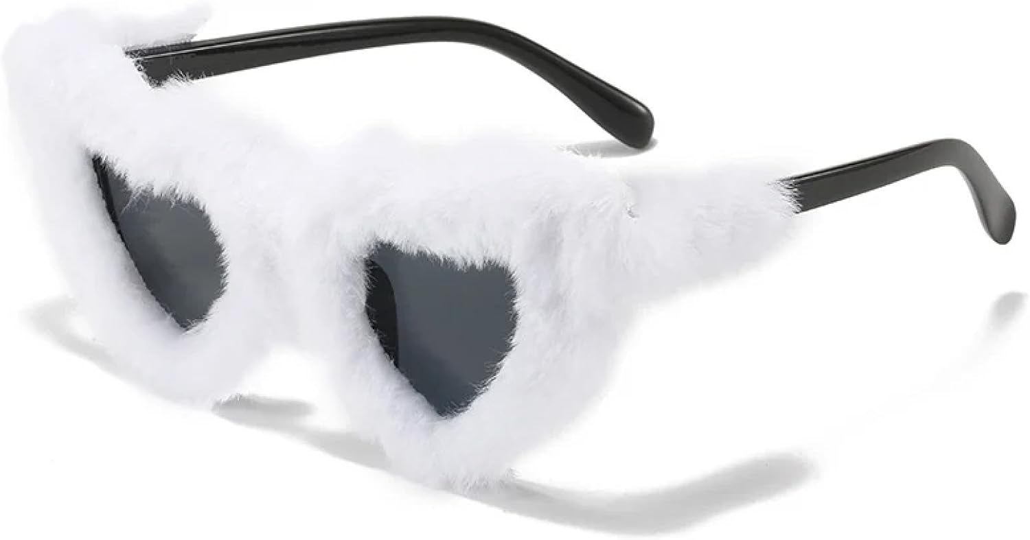 Ретро-солнцезащитные очки в форме сердца из мягкого плюша для женщин, модные трендовые очки «кошачий глаз» для мужчин, защита от УФ-излучения UV400 HHZZYVY, White Black Grey
Ретро-солнцезащитные очки в форме сердца из мягкого плюша для женщин, модные трендовые очки «кошачий глаз» для мужчин, защита от УФ-излучения UV400 HHZZYVY, White Black Grey