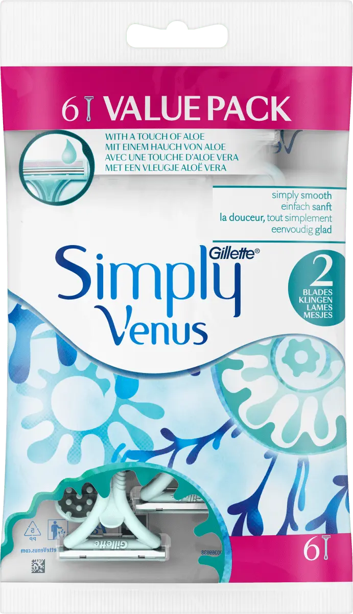 Бритвы одноразовые Simply Venus 6 шт. Gillette
Бритвы одноразовые Simply Venus 6 шт. Gillette