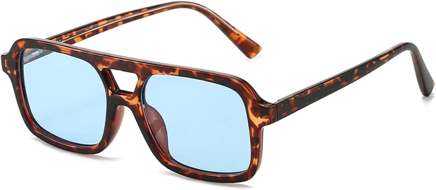 Ретро-солнцезащитные очки с двойной перемычкой для женщин, роскошные, модные, прозрачные, конфетные оттенки, защита от УФ-излучения UV400. Модные солнцезащитные очки для мужчин TVTBBVV, Leopard Blue
Ретро-солнцезащитные очки с двойной перемычкой для женщин, роскошные, модные, прозрачные, конфетные оттенки, защита от УФ-излучения UV400. Модные солнцезащитные очки для мужчин TVTBBVV, Leopard Blue