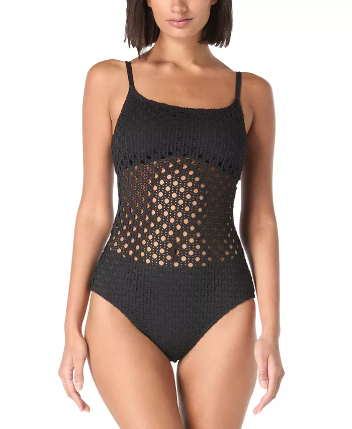 Женский цельнокроеный купальник с кружевной отделкой и круглым вырезом Carmen Marc Valvo, черный
Женский цельнокроеный купальник с кружевной отделкой и круглым вырезом Carmen Marc Valvo, черный