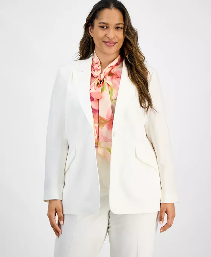 Пиджак больших размеров с заостренными лацканами и открытым передом Tahari ASL, белый
Пиджак больших размеров с заостренными лацканами и открытым передом Tahari ASL, белый