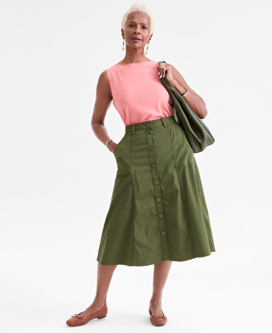 Женская миди-юбка со средней посадкой в стиле милитари Style & Co, Native Green
Женская миди-юбка со средней посадкой в стиле милитари Style & Co, Native Green