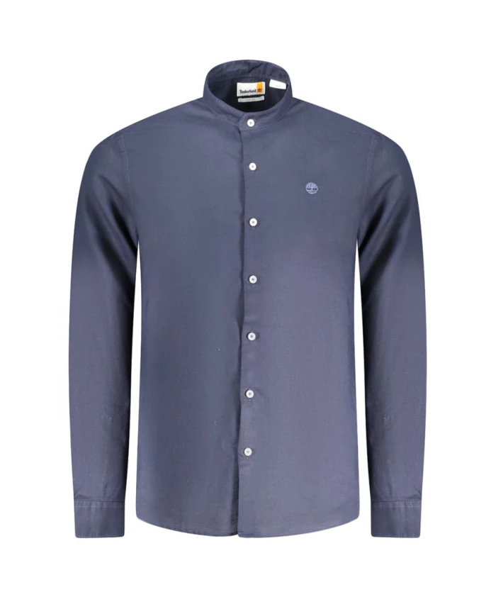 Синяя рубашка с воротником-стойкой и вышивкой. Timberland, синий
Синяя рубашка с воротником-стойкой и вышивкой. Timberland, синий