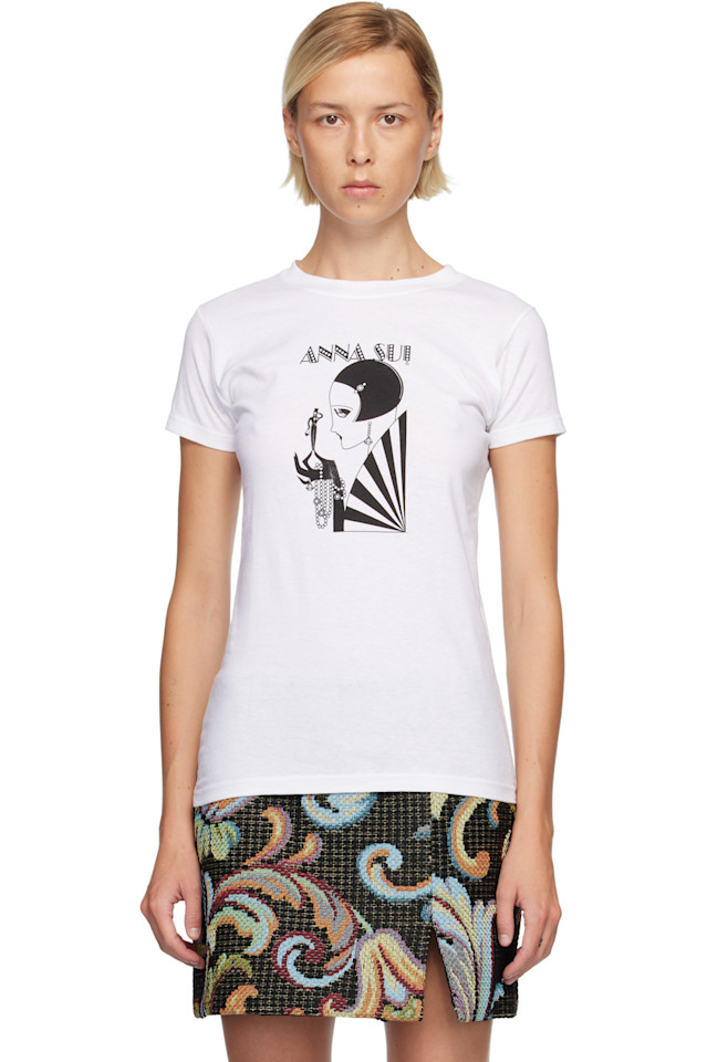 Anna Sui Белая футболка с изображением безумной шапки наследницы
Anna Sui Белая футболка с изображением безумной шапки наследницы