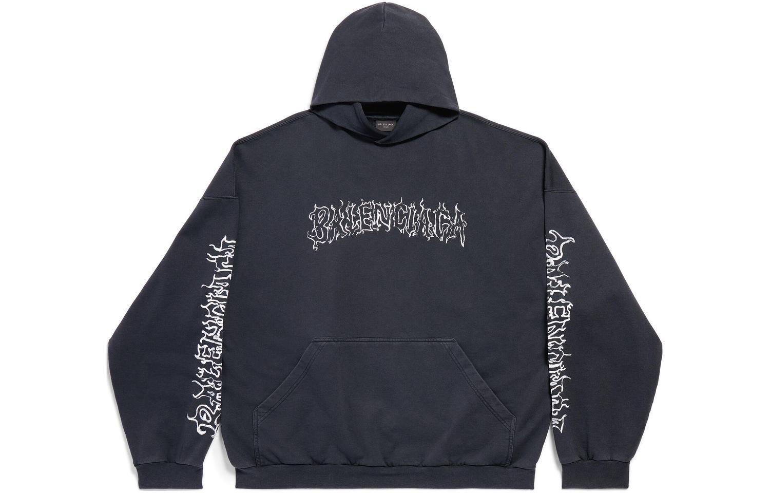 Балэнсиага Худи с принтом логотипа, черный
Балэнсиага Худи с принтом логотипа, черный