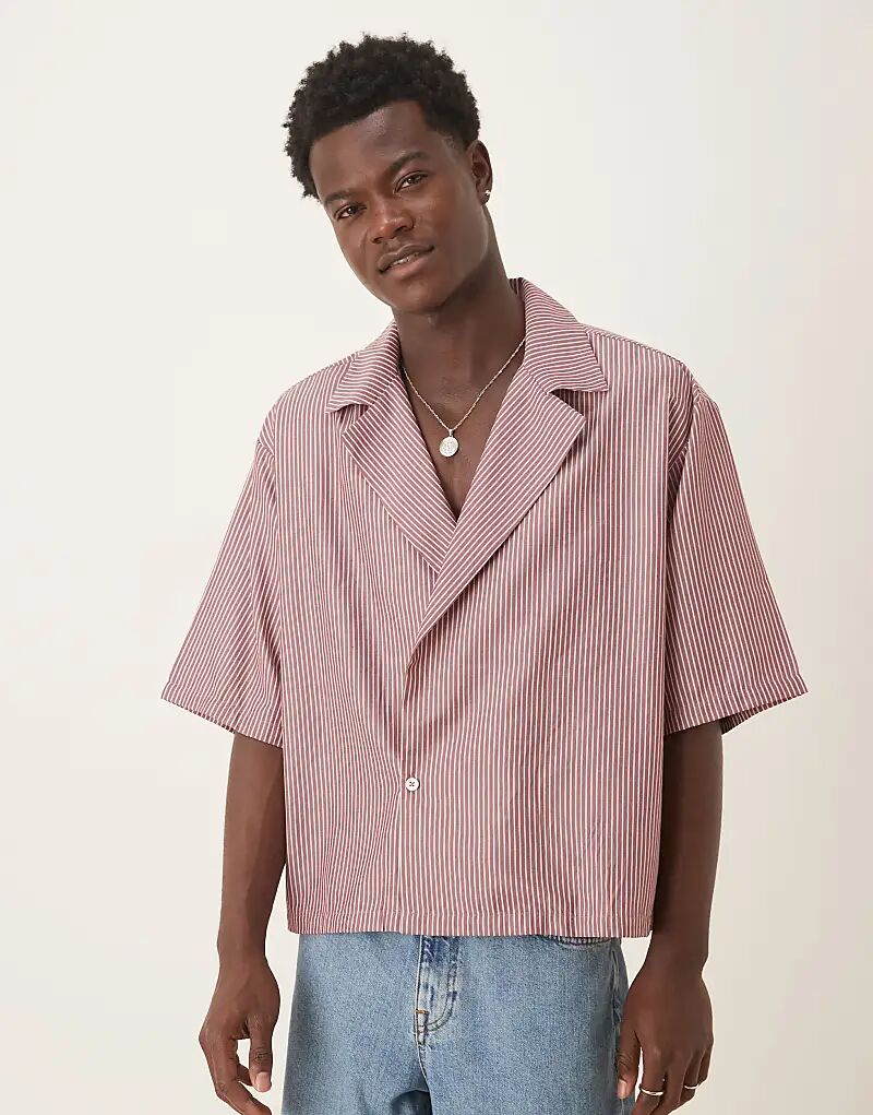 Рубашка свободного кроя ASOS DESIGN с воротником-стойкой в бордовую полоску
Рубашка свободного кроя ASOS DESIGN с воротником-стойкой в бордовую полоску