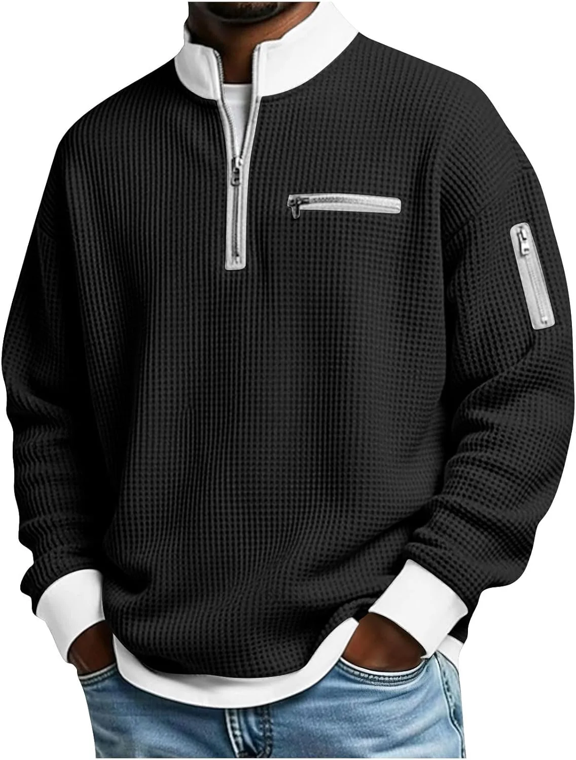 Мужская флисовая рубашка с длинным рукавом и воротником-стойкой, свободного кроя, с карманом на молнии
Мужская флисовая рубашка с длинным рукавом и воротником-стойкой, свободного кроя, с карманом на молнии