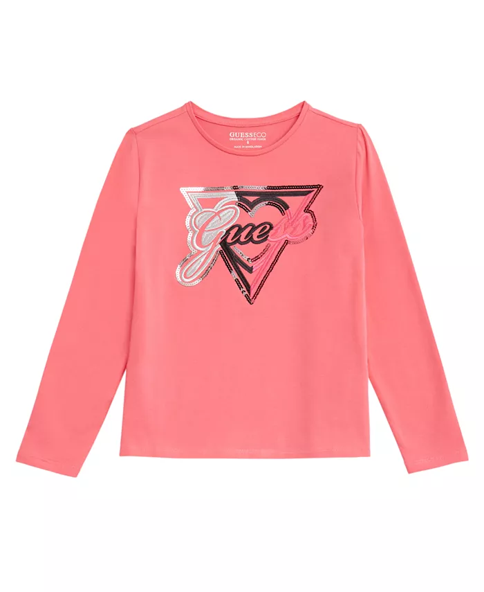 Футболка с длинным рукавом для девочек с вышитым логотипом и пайетками Guess, розовый
Футболка с длинным рукавом для девочек с вышитым логотипом и пайетками Guess, розовый