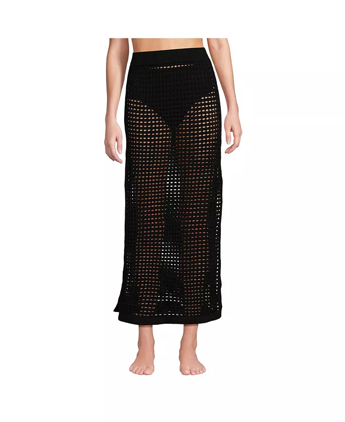 Женская хлопковая вязаная макси-юбка для пляжа с открытой вязкой Lands' End, черный
Женская хлопковая вязаная макси-юбка для пляжа с открытой вязкой Lands' End, черный