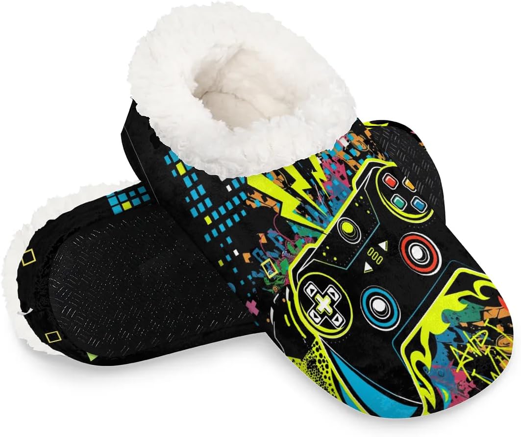 Домашние тапочки для женщин и мужчин, носки-тапочки с пушистым эффектом памяти, закрытой пяткой, для дома, для использования внутри и снаружи Yocosy, Colorful Game
Домашние тапочки для женщин и мужчин, носки-тапочки с пушистым эффектом памяти, закрытой пяткой, для дома, для использования внутри и снаружи Yocosy, Colorful Game