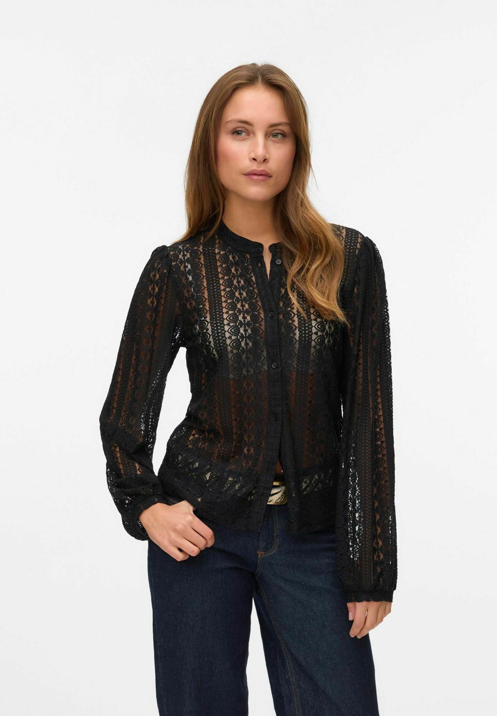 Блузка на пуговицах VMVICTORIA Vero Moda, черный 
Блузка на пуговицах VMVICTORIA Vero Moda, черный