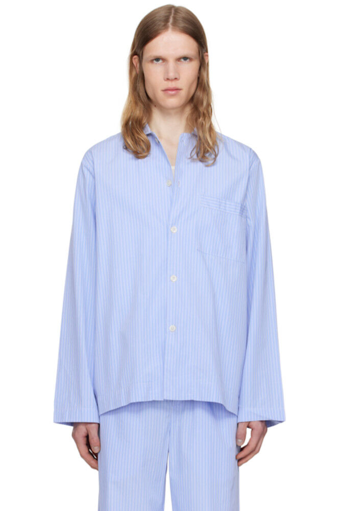 Синяя поплиновая пижамная рубашка с длинными рукавами Tekla
Синяя поплиновая пижамная рубашка с длинными рукавами Tekla