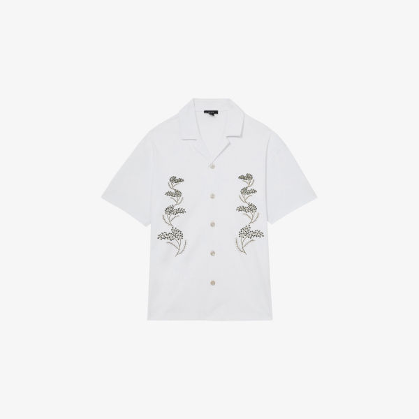 Хлопковая рубашка Reiss с цветочной вышивкой, белый
Хлопковая рубашка Reiss с цветочной вышивкой, белый