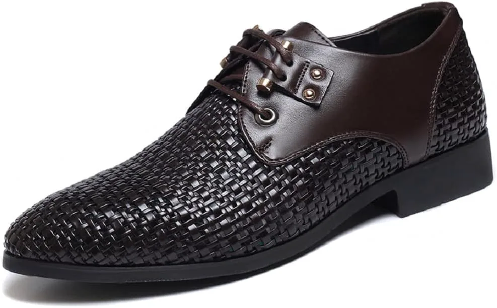 Мужские плетеные кожаные туфли с вырезами, дышащие модные дерби с шнуровкой, оксфорды с декоративным носком, повседневная комфортная обувь SAFECAMS, коричневый
Мужские плетеные кожаные туфли с вырезами, дышащие модные дерби с шнуровкой, оксфорды с декоративным носком, повседневная комфортная обувь SAFECAMS, коричневый