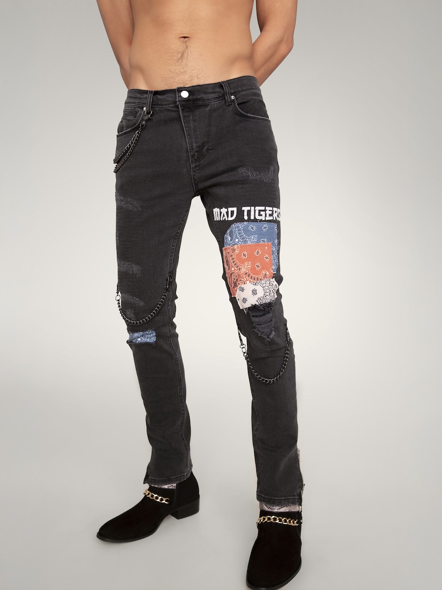 Узкие джинсы MAD TIGERS VINTAGE BANDANA ARTPATCH, черный
Узкие джинсы MAD TIGERS VINTAGE BANDANA ARTPATCH, черный