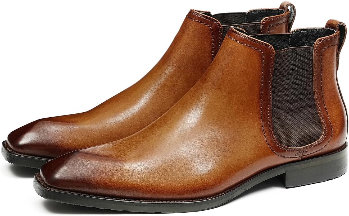 Мужские ботинки Chelsea Santimon из натуральной кожи - туфли на липучке с эластичными вставками по бокам, заостренным носком и мягкой стелькой для деловых встреч, свадеб и стильного повседневного ношения, коричневый
Мужские ботинки Chelsea Santimon из натуральной кожи - туфли на липучке с эластичными вставками по бокам, заостренным носком и мягкой стелькой для деловых встреч, свадеб и стильного повседневного ношения, коричневый