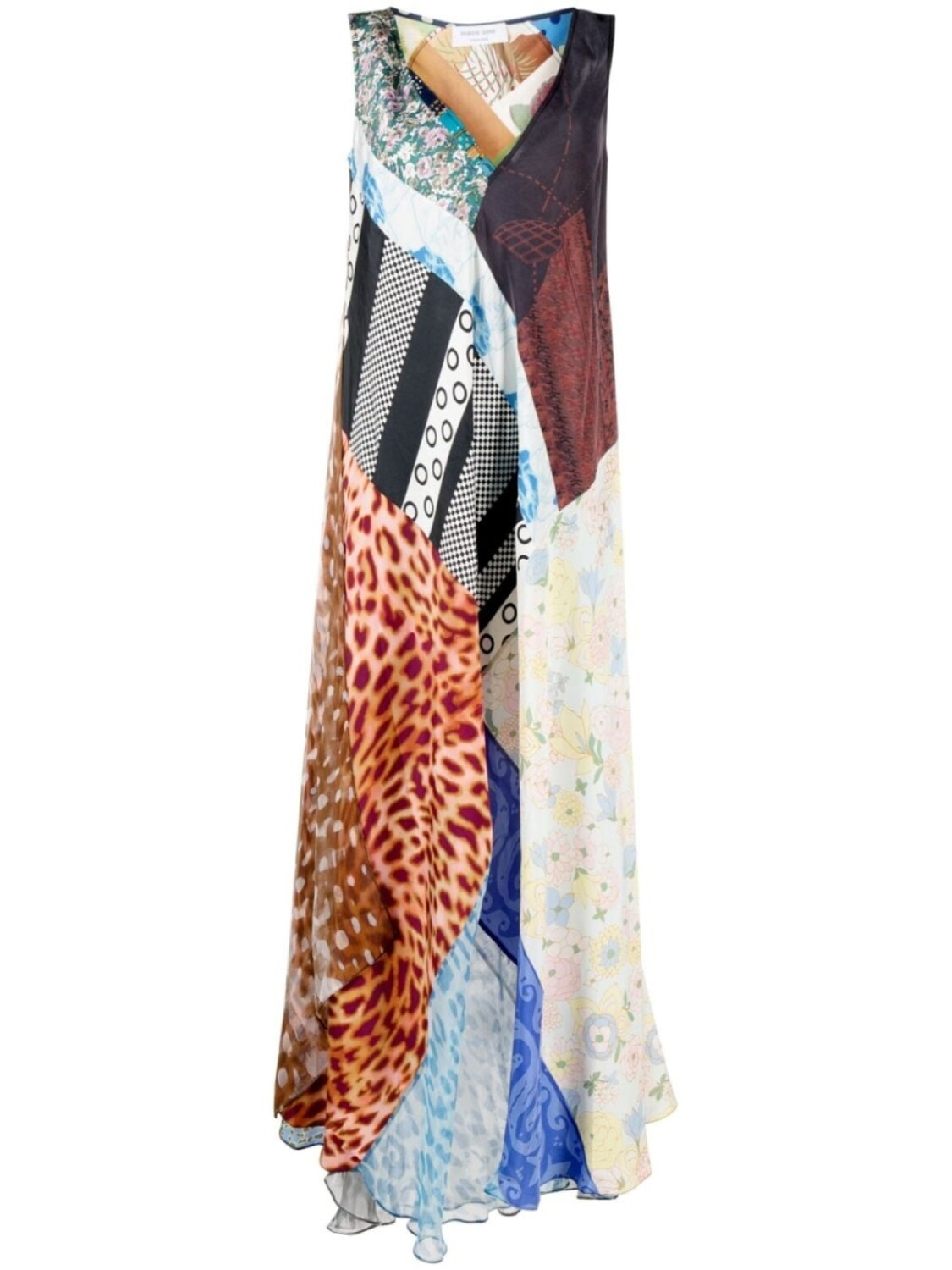 Marine Serre платье Regenerated в технике пэчворк, нейтральный цвет
Marine Serre платье Regenerated в технике пэчворк, нейтральный цвет