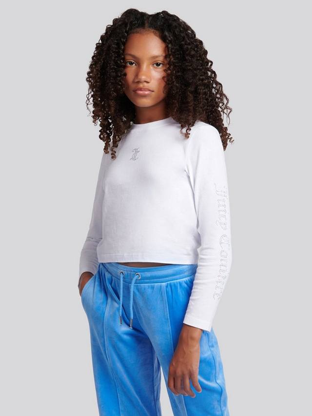 Детская хлопковая футболка с длинным рукавом и стразами Juicy Couture, Bright White
Детская хлопковая футболка с длинным рукавом и стразами Juicy Couture, Bright White