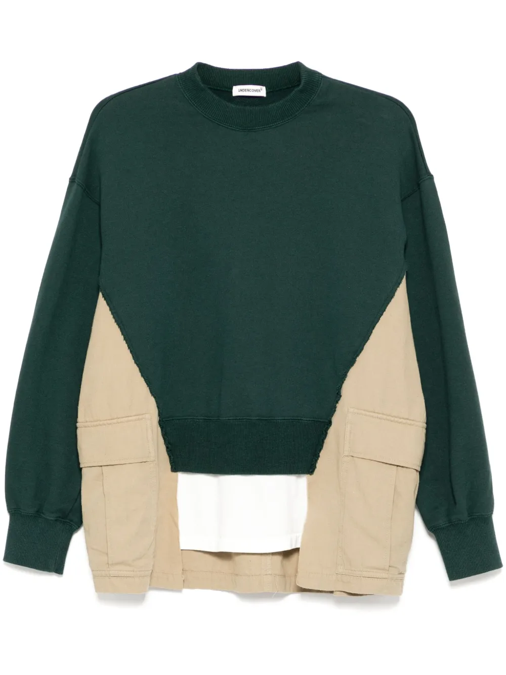 Свитер в технике пэчворк Undercover, зеленый 
Свитер в технике пэчворк Undercover, зеленый