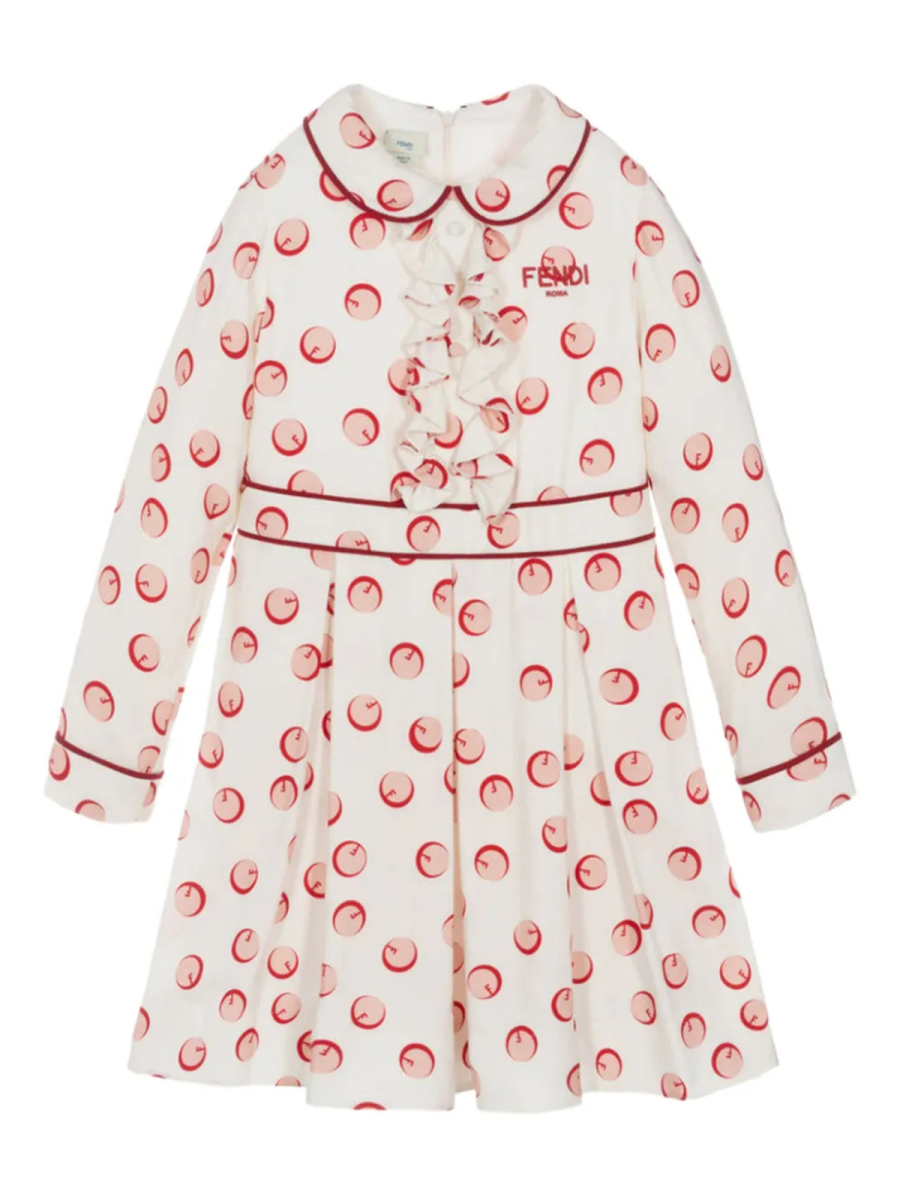 Платье Shadow Bubbles Fendi Kids, белый 
Платье Shadow Bubbles Fendi Kids, белый