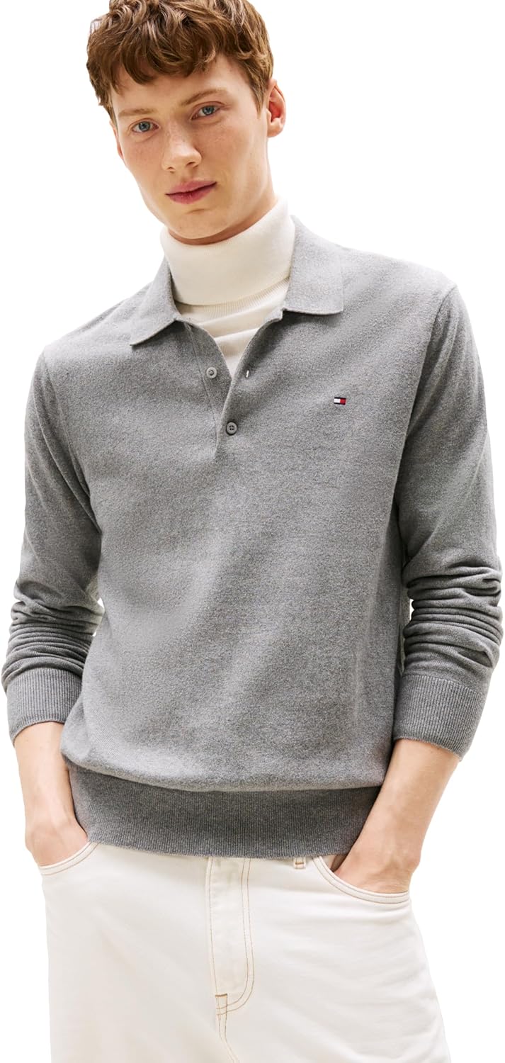 Мужской свитер-поло Tommy Hilfiger из хлопка и кашемира с длинными рукавами, Medium Grey Heather
Мужской свитер-поло Tommy Hilfiger из хлопка и кашемира с длинными рукавами, Medium Grey Heather