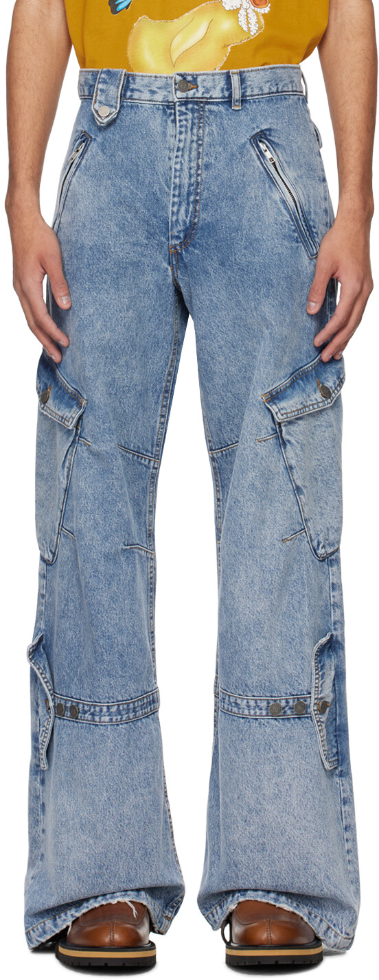 Синие джинсы с карманами карго Egonlab
Синие джинсы с карманами карго Egonlab