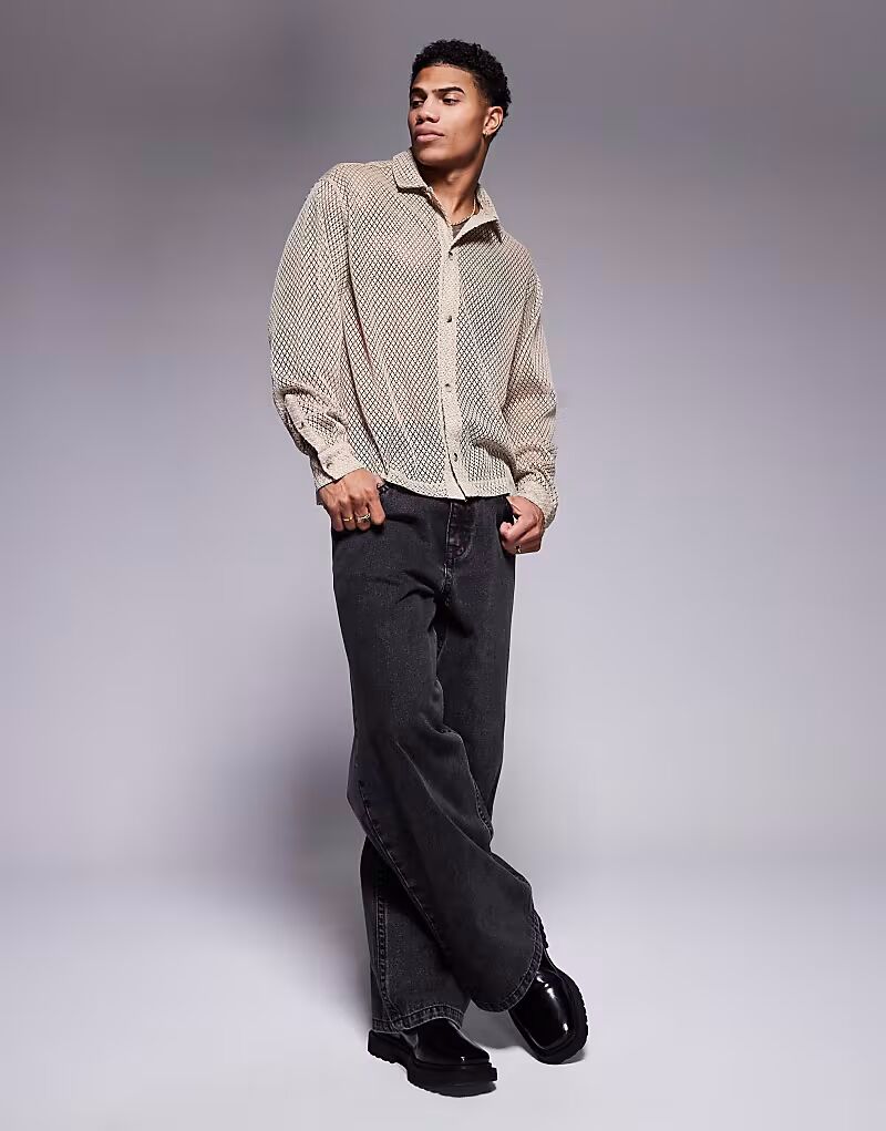 Рубашка свободного кроя из сетки ASOS DESIGN цвета «камень»
Рубашка свободного кроя из сетки ASOS DESIGN цвета «камень»