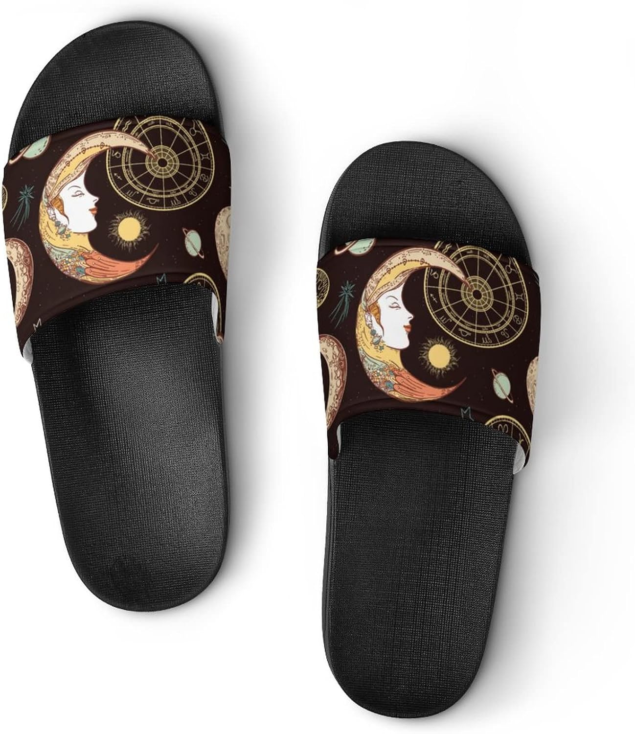 Сандалии-шлепанцы с изображением лунного лица, солнца и полумесяца, домашние тапочки для душа и ванной комнаты для женщин и мужчин Tubiazicol, черный
Сандалии-шлепанцы с изображением лунного лица, солнца и полумесяца, домашние тапочки для душа и ванной комнаты для женщин и мужчин Tubiazicol, черный
