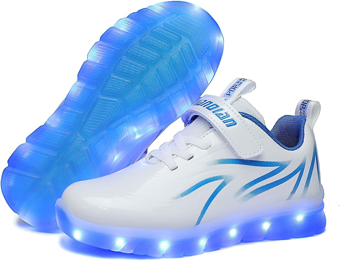 Светящиеся кроссовки BFOEL для мальчиков и девочек с зарядкой через USB, идеальный подарок на день рождения, День благодарения и Рождество, белый
Светящиеся кроссовки BFOEL для мальчиков и девочек с зарядкой через USB, идеальный подарок на день рождения, День благодарения и Рождество, белый