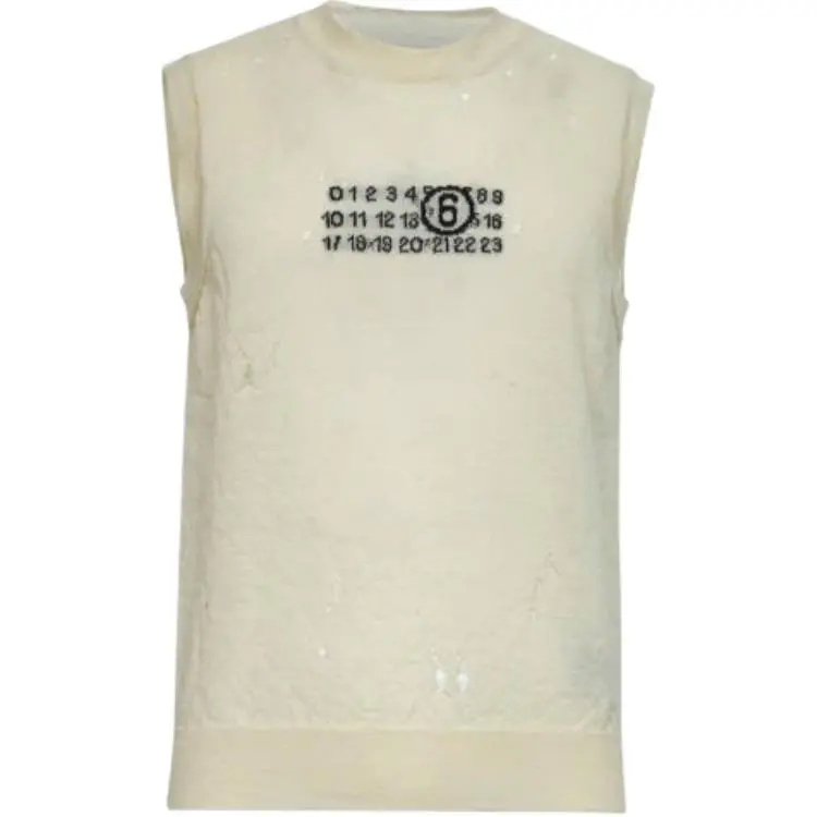 Distressed Knitted Vest MM6 Maison Margiela, Light Umber
Distressed Knitted Vest MM6 Maison Margiela, Light Umber