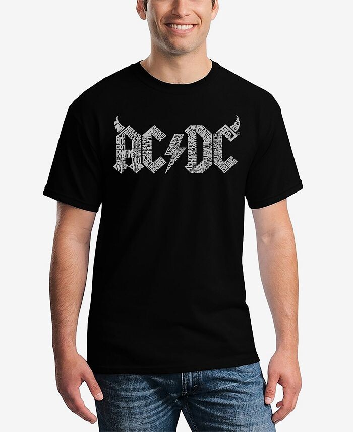 Мужская футболка с надписью ACDC Song Titles Word Art LA Pop Art, черный 
Мужская футболка с надписью ACDC Song Titles Word Art LA Pop Art, черный