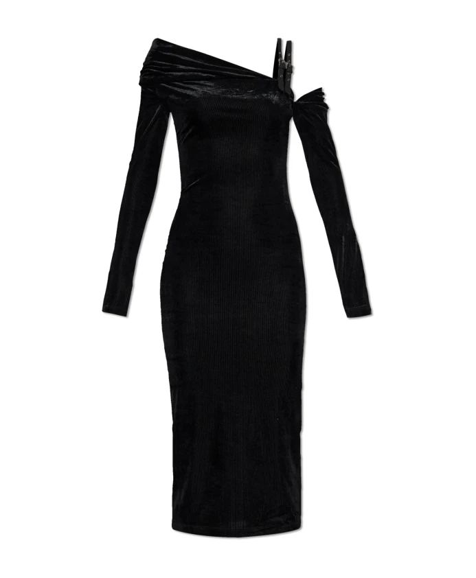 Бархатное платье с открытыми плечами Versace Jeans Couture, черный
Бархатное платье с открытыми плечами Versace Jeans Couture, черный