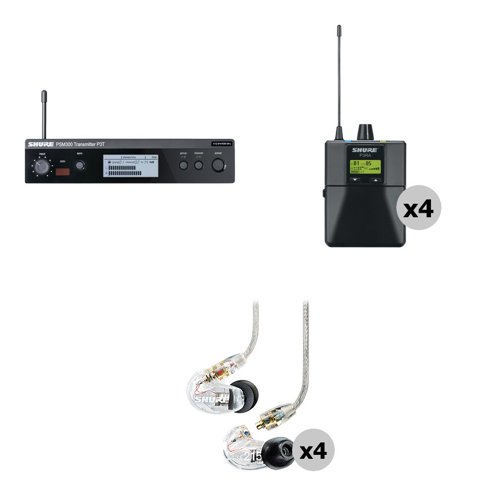 Shure Quad-Pack Pro 4-Person Wireless In-Ear P3TRA215QUP-J20
Shure Quad-Pack Pro 4-Person Wireless In-Ear P3TRA215QUP-J20