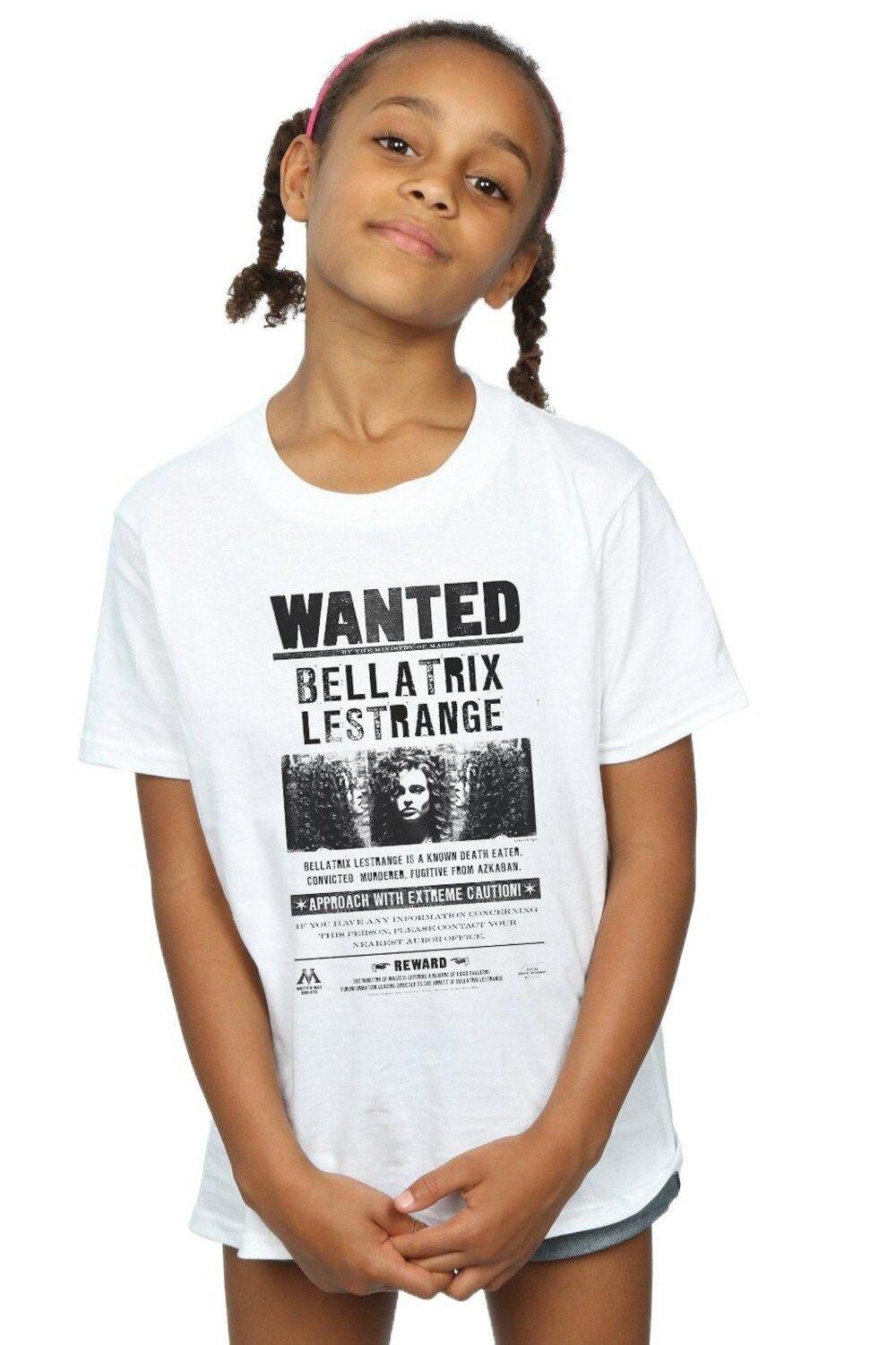 Хлопковая футболка с плакатом «Разыскивается Беллатриса Лестрейндж» Harry Potter, белый 
Хлопковая футболка с плакатом «Разыскивается Беллатриса Лестрейндж» Harry Potter, белый