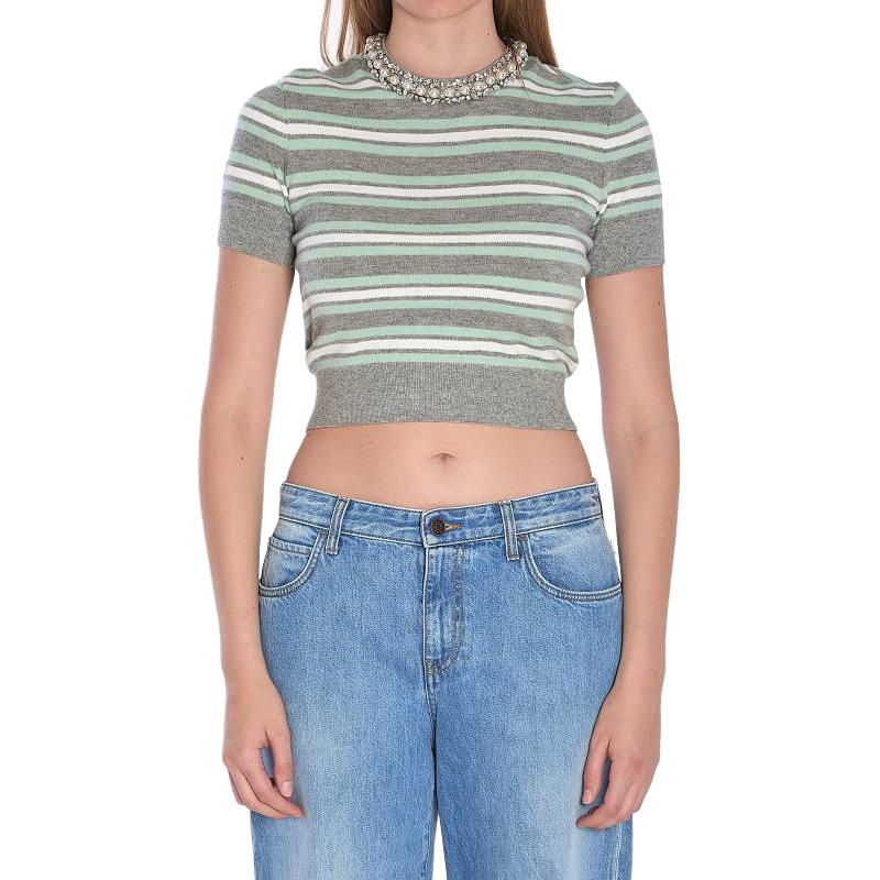 Self portrait Полосатый топ с трикотажной отделкой Self-portrait, серый зеленый
Self portrait Полосатый топ с трикотажной отделкой Self-portrait, серый зеленый