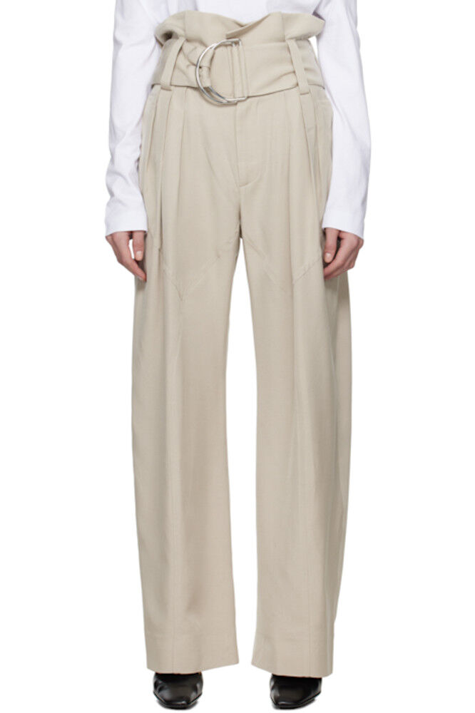 Брюки цвета таупа с D-образным ремешком на талии JW Anderson
Брюки цвета таупа с D-образным ремешком на талии JW Anderson