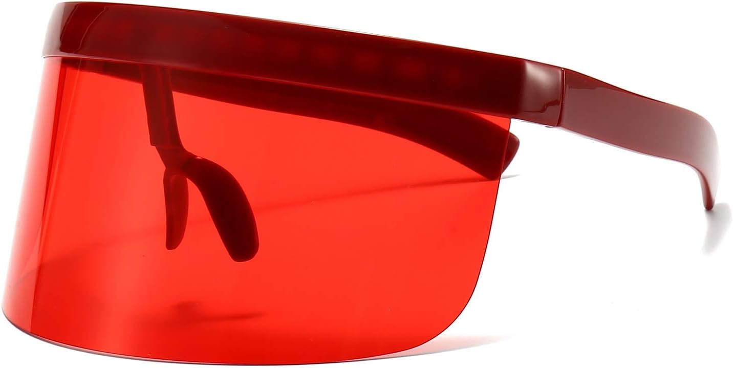 Футуристические солнцезащитные очки-щит с большим зеркальным козырьком и плоской верхней частью, подходящие для мужчин и женщин, как шляпа от солнца, для защиты от ультрафиолета, Red/Red
Футуристические солнцезащитные очки-щит с большим зеркальным козырьком и плоской верхней частью, подходящие для мужчин и женщин, как шляпа от солнца, для защиты от ультрафиолета, Red/Red