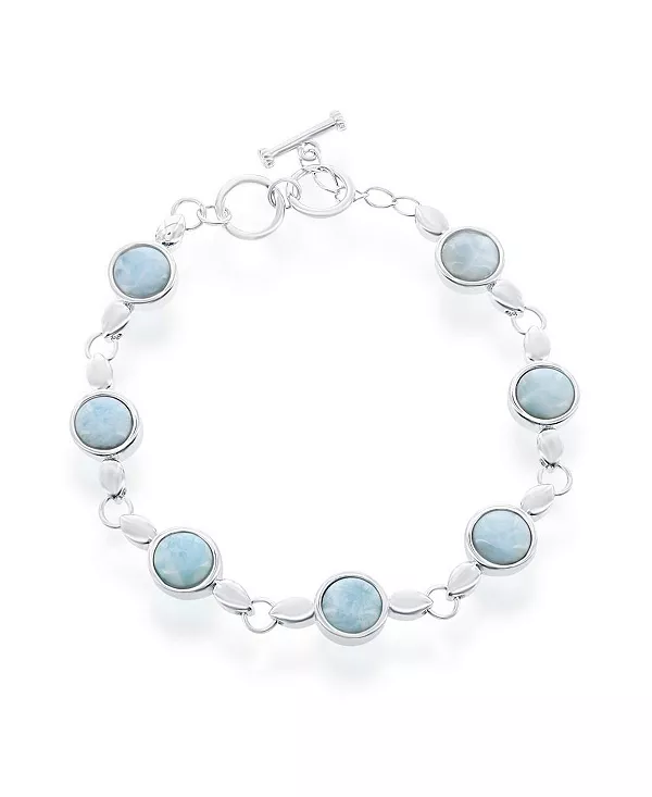 Браслет из стерлингового серебра с круглыми застежками-карабинами и ларимаром Caribbean Treasures, blue
Браслет из стерлингового серебра с круглыми застежками-карабинами и ларимаром Caribbean Treasures, blue