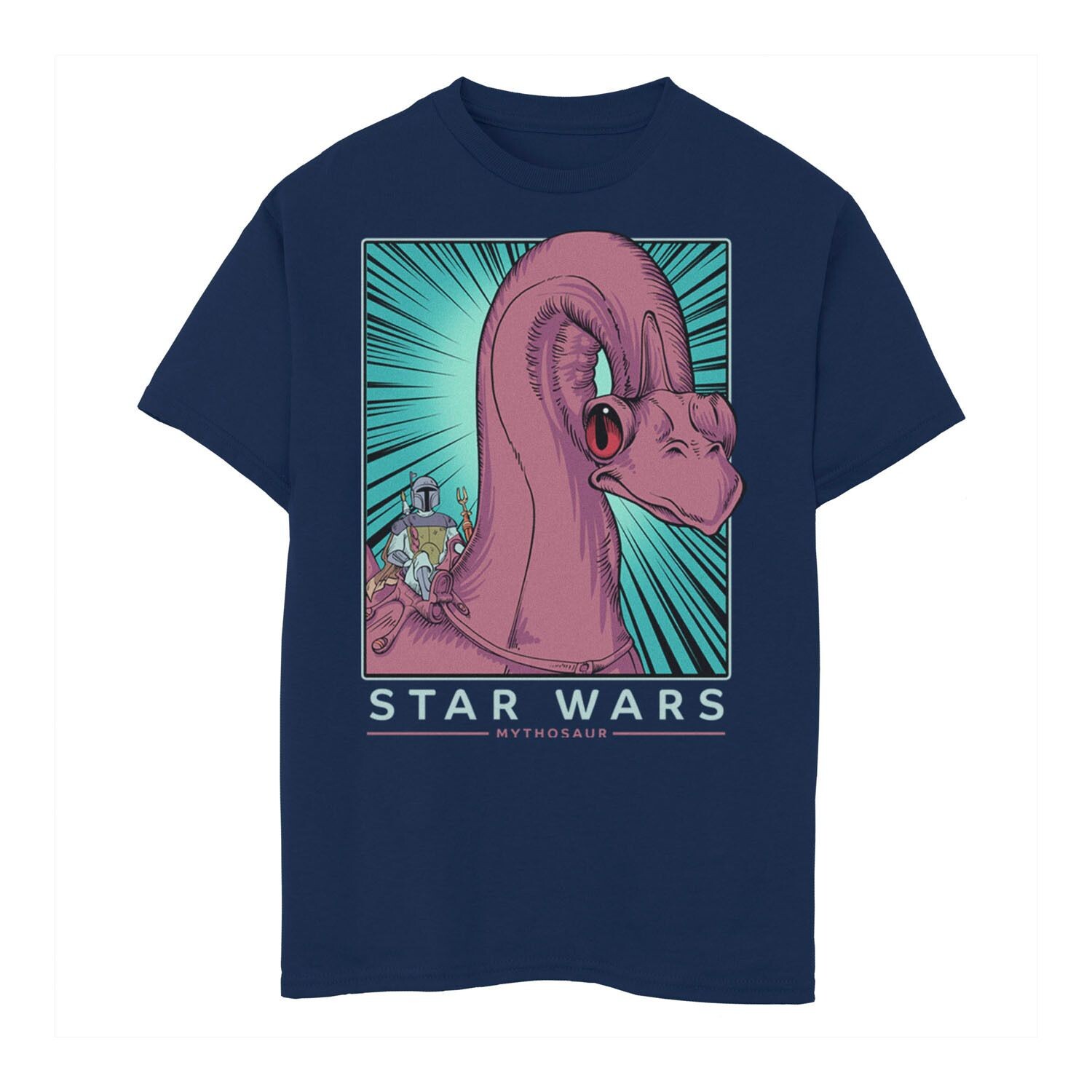 Футболка с портретом в стиле поп-арт для мальчиков 8–20 лет, «Звездные войны», «Боба Фетт», «Мифозавр Райдер» Licensed Character, синий
Футболка с портретом в стиле поп-арт для мальчиков 8–20 лет, «Звездные войны», «Боба Фетт», «Мифозавр Райдер» Licensed Character, синий