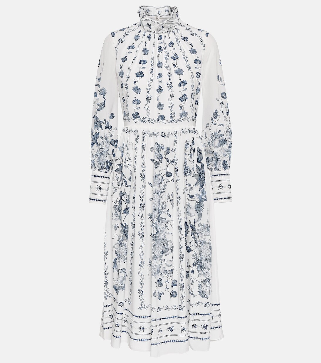 Платье миди из крепдешина с принтом ERDEM, белый
Платье миди из крепдешина с принтом ERDEM, белый