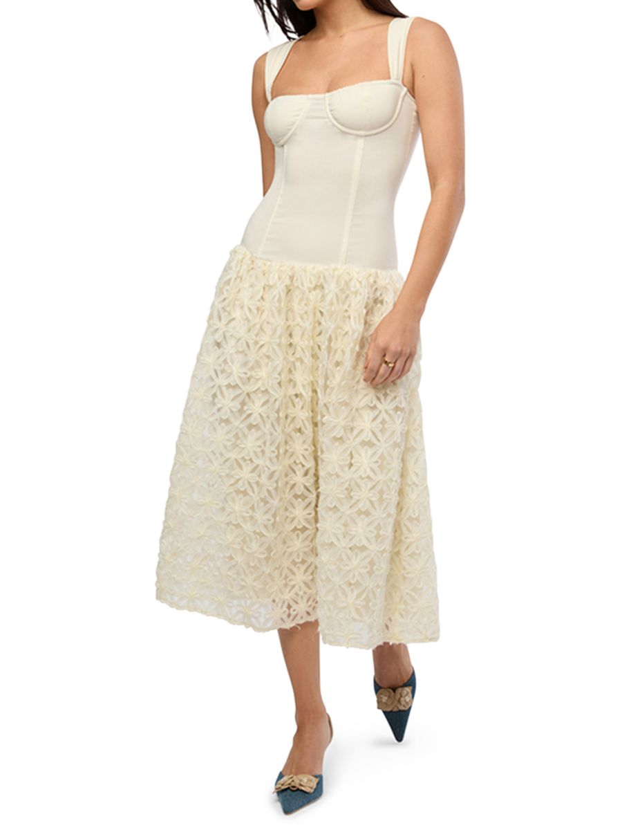 Платье-миди с кружевным корсетом WeWoreWhat, слоновая кость
Платье-миди с кружевным корсетом WeWoreWhat, слоновая кость