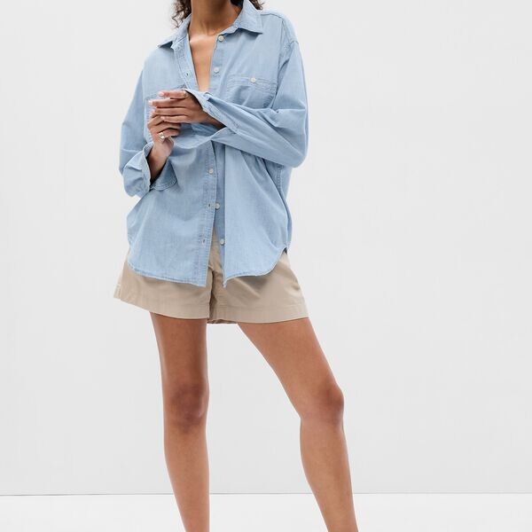 Рубашка свободного покроя из денима с карманами Gap, синий
Рубашка свободного покроя из денима с карманами Gap, синий