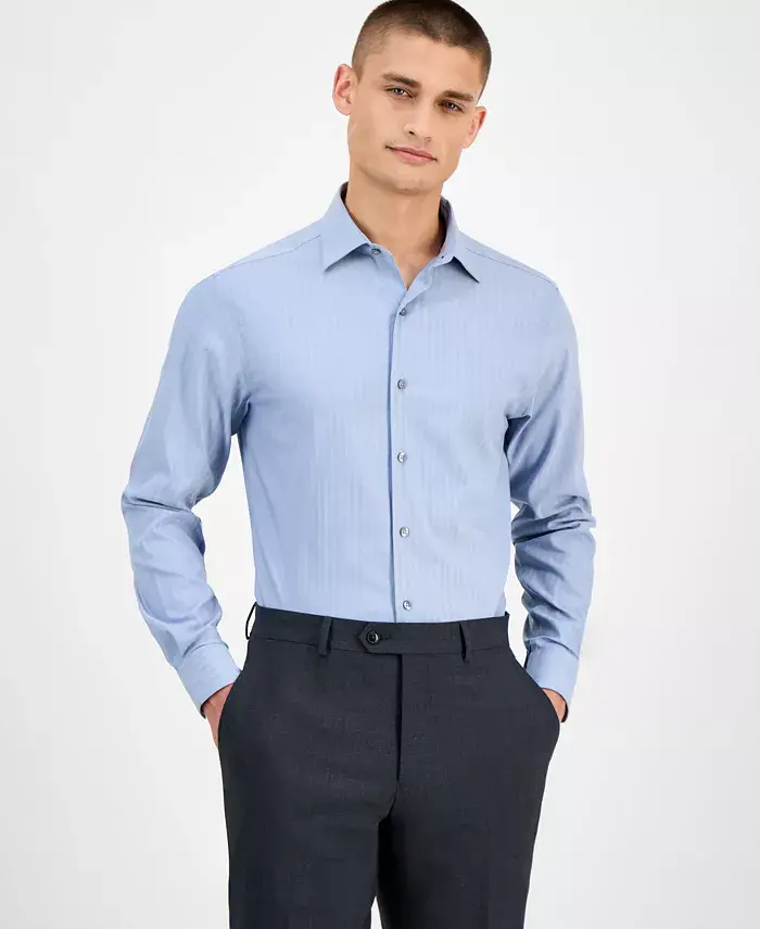 Мужская облегающая рубашка с узором «ёлочка» Alfani, синий
Мужская облегающая рубашка с узором «ёлочка» Alfani, синий