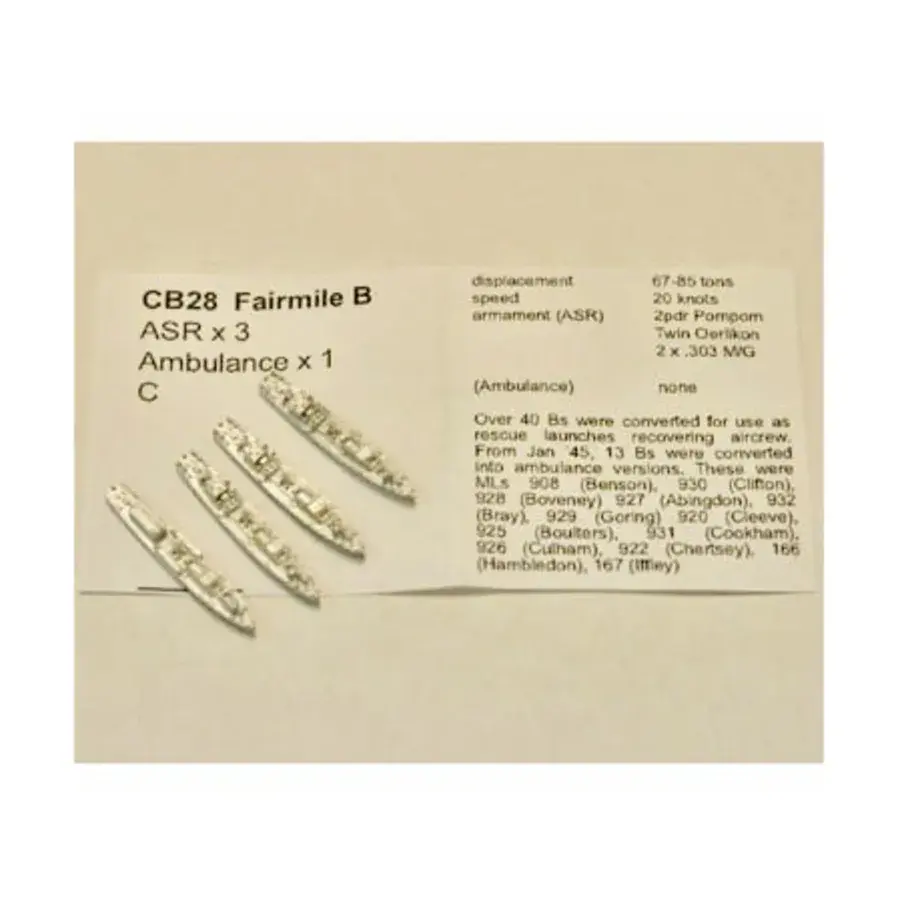 Фэрмейл Б ASR, Figurehead Ships - WWII Coastal Forces - British (1:1250) (Noble Miniatures)
Фэрмейл Б ASR, Figurehead Ships - WWII Coastal Forces - British (1:1250) (Noble Miniatures)