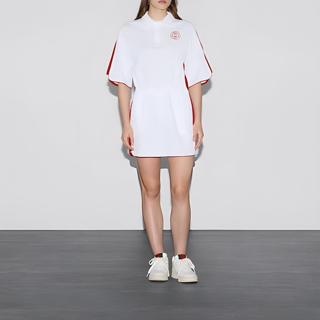 Платье с короткими рукавами женское белое Gucci 
Платье с короткими рукавами женское белое Gucci