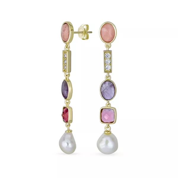 Серьги-Подвески из натуральных аметистов с розовым турмалином, фиолетовым и трехцветным акцентом из смешанных кристаллов в стиле бохо, с золотым покрытием Bling Jewelry, rose
Серьги-Подвески из натуральных аметистов с розовым турмалином, фиолетовым и трехцветным акцентом из смешанных кристаллов в стиле бохо, с золотым покрытием Bling Jewelry, rose